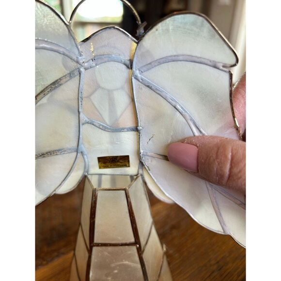 Vintage Capiz Shell & Metal Christmas Angel Figurine From Philippines READ - Picture 6 of 6